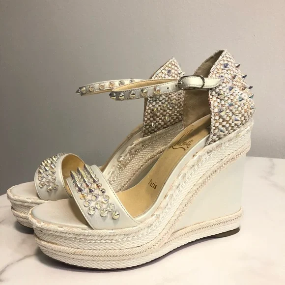 Christian Louboutin White Wedges - Picture 4 of 12